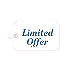 Limited offer tag isolated on transparent background
