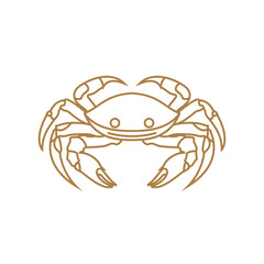 Adorable crab line art logo design.