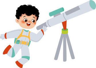 Kids with telescope