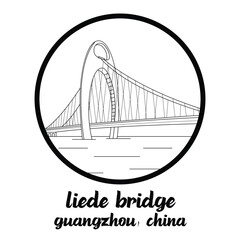 Circle Icon Liede Bridge. Vector illustration