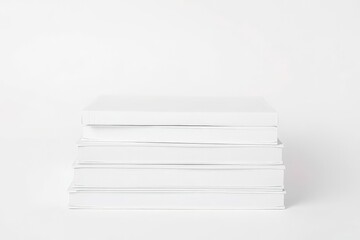 Stack of White Books Minimalist Style