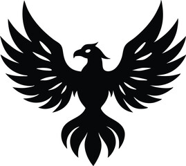 phoenix bird controller silhouette vector illustration