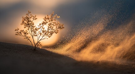 Fototapeta premium Whispers of Autumn A Solitary Tree's Serenity