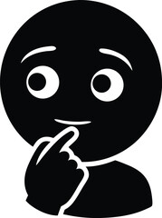 thinking face with hand on its chin emoji icon.