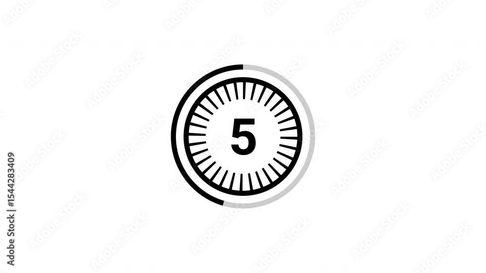 Aufkleber simple countdown timer animation on white background. countdown animation from 10 sec to 0 second. 4