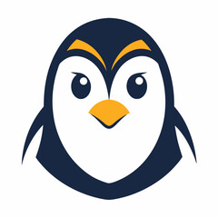 Emperor penguin head vector icon on white background.