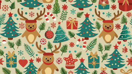 Festive Christmas Pattern Backgrounds – Holiday Icons, Trees, Gifts & Decorations