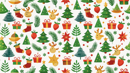 Festive Christmas Pattern Backgrounds – Holiday Icons, Trees, Gifts & Decorations