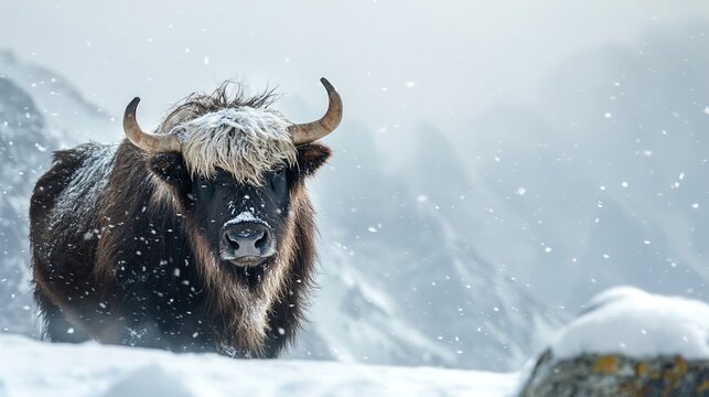 yak in the mountains - Powered by Adobe