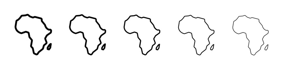 africa map icon black and white vector sign