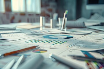 High Definition Picture of Diagrams and Charts on Designers Workspace