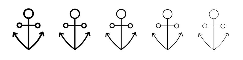 Anchor icon black and white vector sign