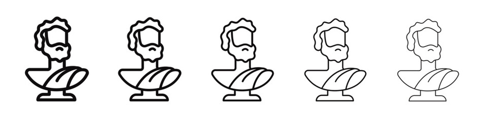 Ancient statue icon black and white vector sign