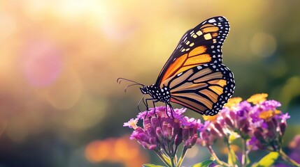 Fototapeta premium butterfly on flower