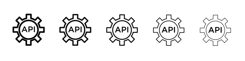 API icon black and white vector sign