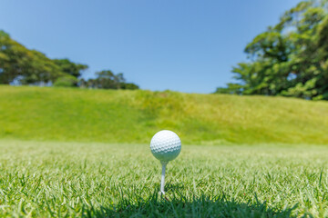 新緑の芝がきれいなゴルフ場