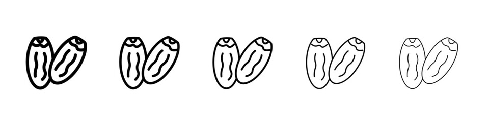 Arab date fruit icon black and white vector sign