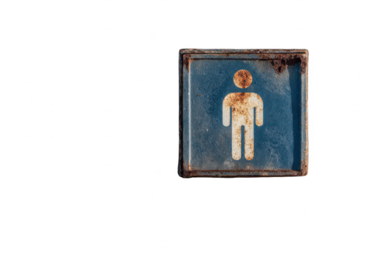Rusty Mens Restroom Sign