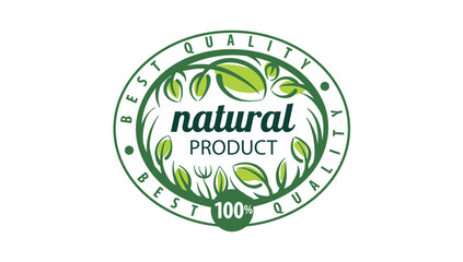 Vector logo of a natural product, hand-drawn in an artistic style
