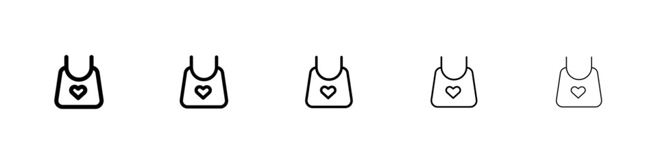 Baby bib icon black and white vector sign