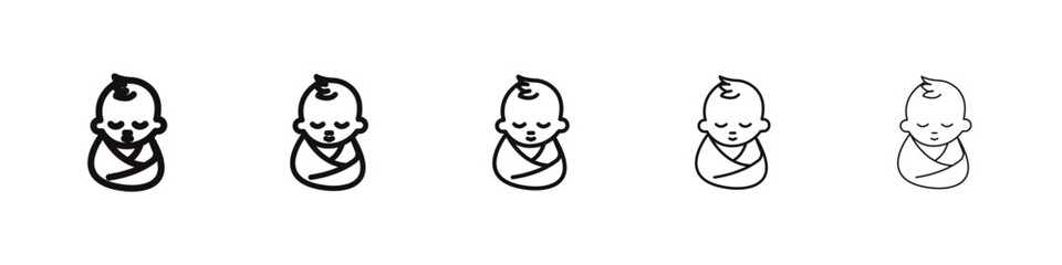 Baby icon black and white vector sign