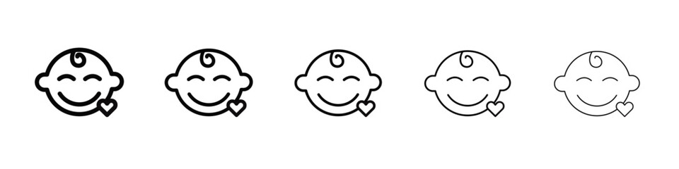 Baby icon black and white vector sign