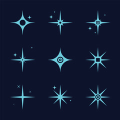 Obraz premium Sparkling stars shiny sparks glitter light star and sparkle elements illustration