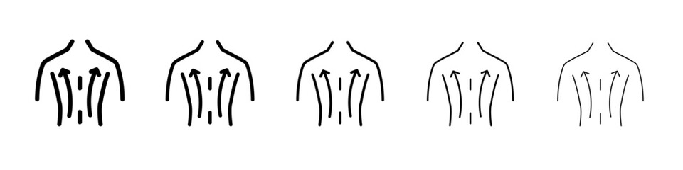 Back massage icon black and white vector sign