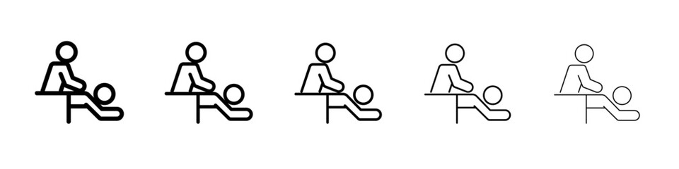 Back massage icon black and white vector sign