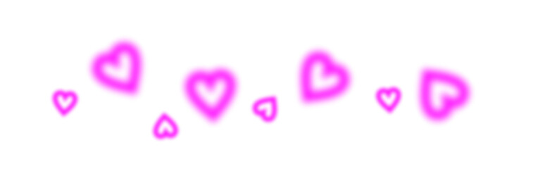 Transparent love element with pink glowing color