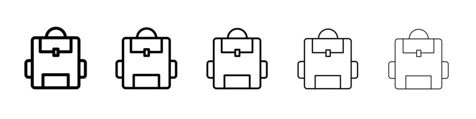 Backpack icon black and white vector sign