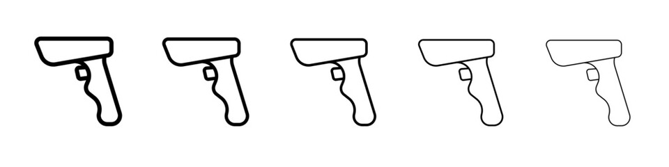 Bar code scanner icon black and white vector sign