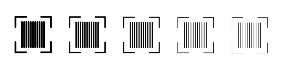 Bar code scanner icon black and white vector sign