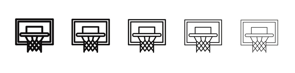 Basketball Hoop icon black and white vector sign © Topline