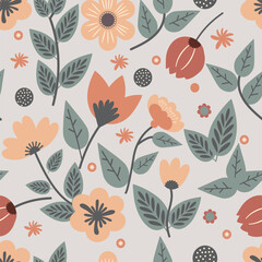 Seamless pattern with flowers