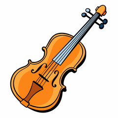 Fototapeta premium Cartoon Violin Vector Illustration – Playful, Stylish Music Instrument with Smooth Curves, Clean Design.