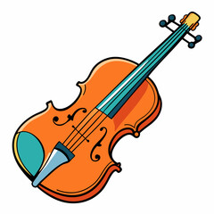 Fototapeta premium Cartoon Violin Vector Illustration – Playful, Stylish Music Instrument with Smooth Curves, Clean Design.