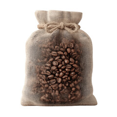 Burlap Sack of Aromatic Coffee Beans