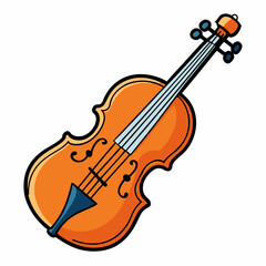 Fototapeta premium Cartoon Violin Vector Illustration – Playful, Stylish Music Instrument with Smooth Curves, Clean Design.