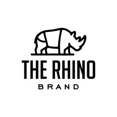 Simple and modern rhino logo. Logo Rhinoceros minimalism African animal wildlife