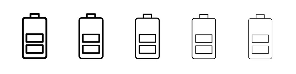 Battery icon black and white vector sign