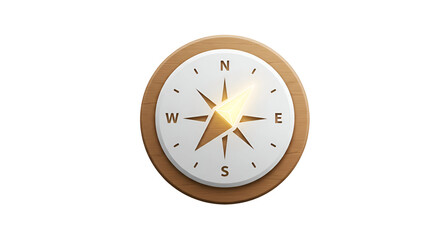 Wooden Compass 3D Illustration