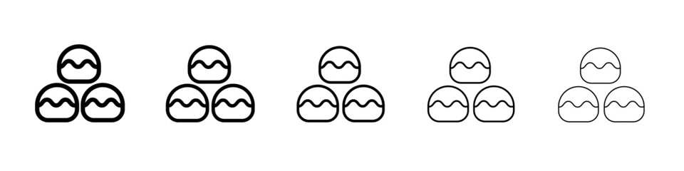 Obraz premium belgian buns icon black and white vector sign