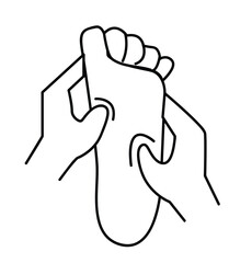 Foot massage, foot care, color vector drawing on the theme of pain, foot massage