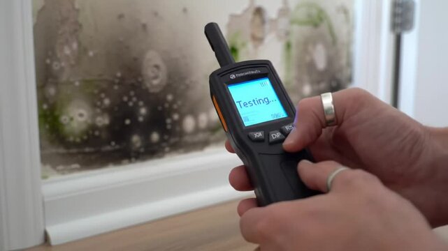 Mold Detection Device Examination of Damaged Wall