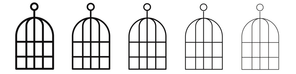 Bird cage icon black and white vector sign