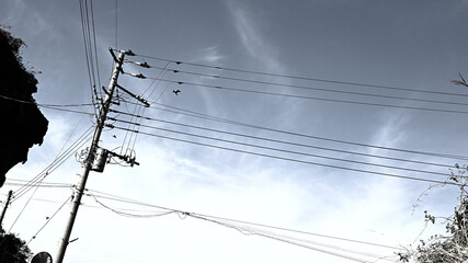 電柱と青空