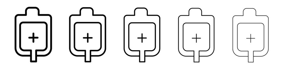 Obraz premium blood bag icon black and white vector sign