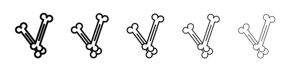 Bone icon black and white vector sign