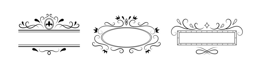 calligraphic ornament collection art vintage